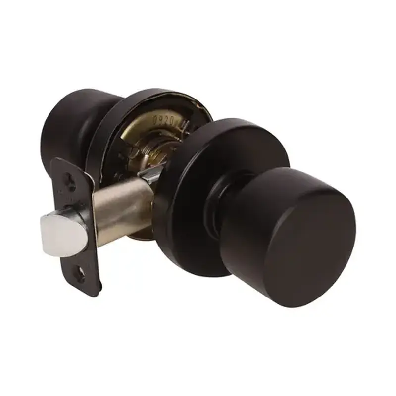 Pamex FTK930 Kona Knob with Round Rose Passage Lockset Grade 3 Matte Black Finish