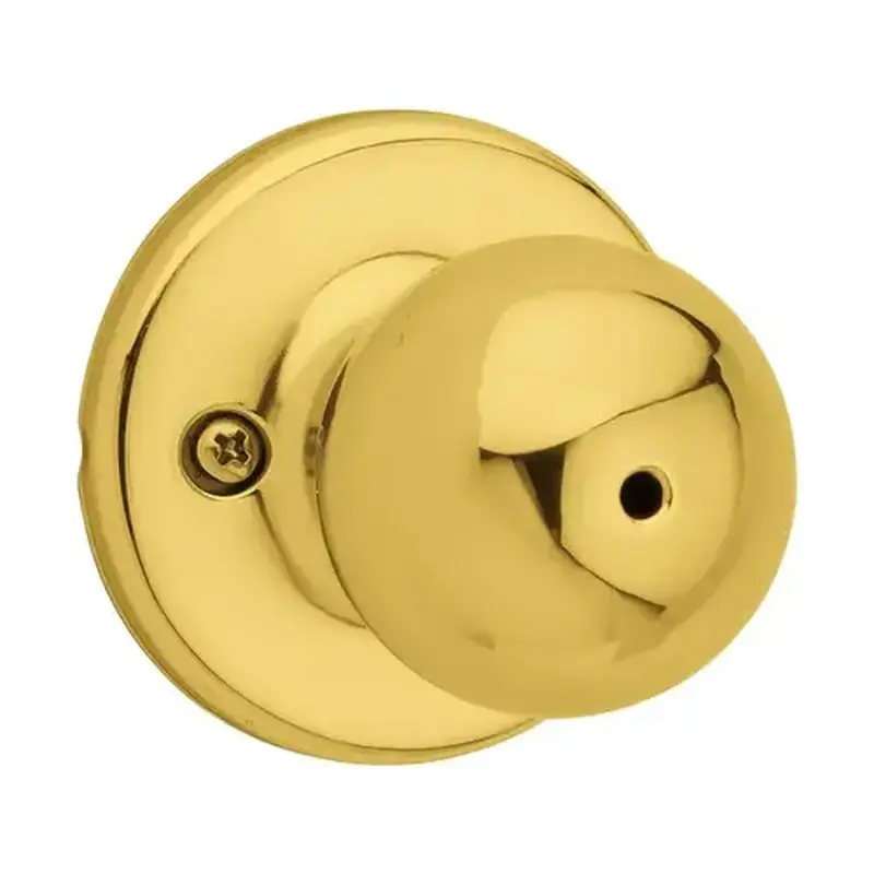 Kwikset 93001-873 Privacy Knob Polo Polished Brass Right or Left Handed Polished Brass