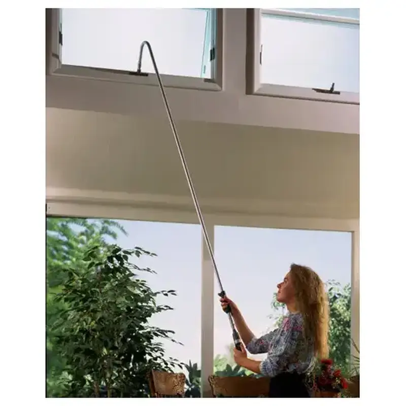 Brixwell 39-104-8 8ft Flex Clerestory Pole for Sill Mount 8 Foot Crank Length natural Anodized Aluminum