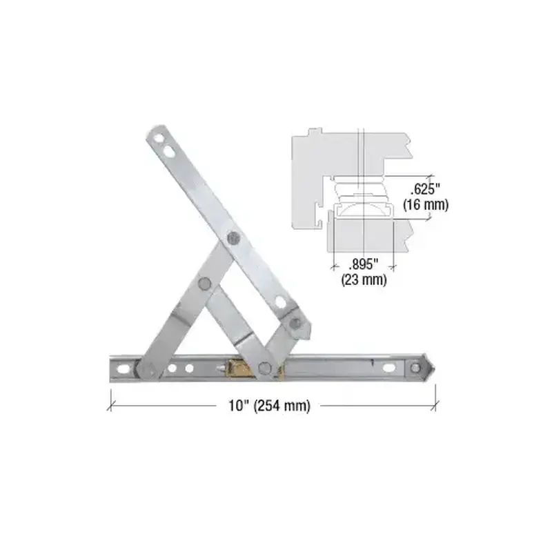 CRL 430210 10" 4-Bar Heavy-Duty Stainless Steel Friction Hinge Pair