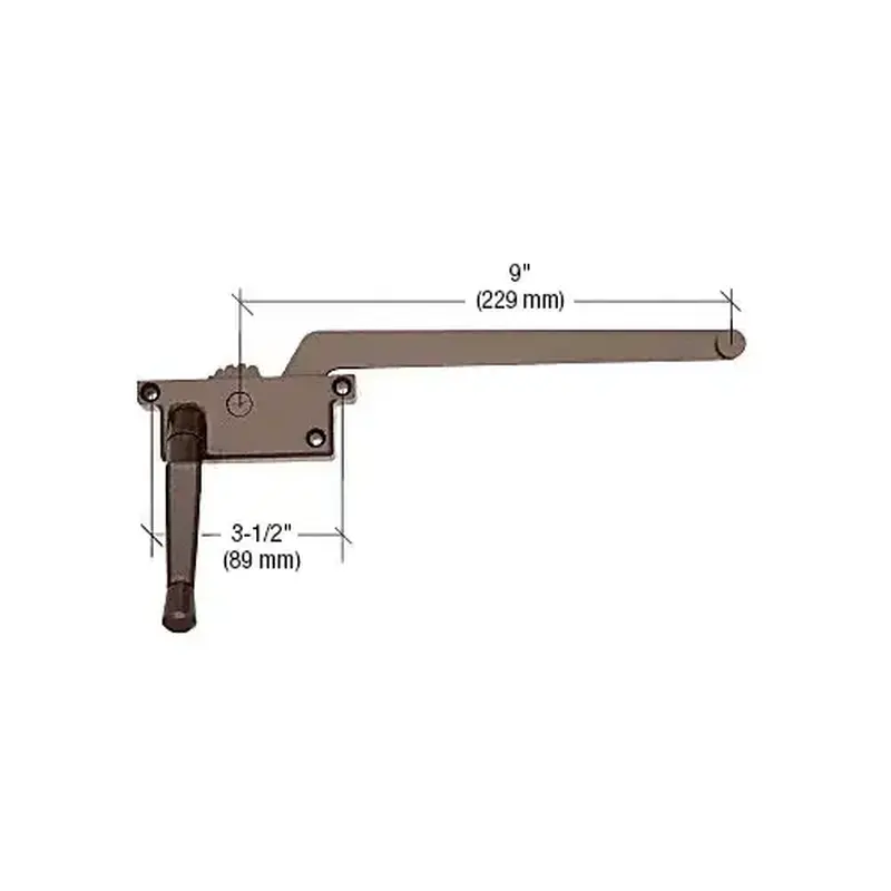 CRL H3914 Square 9" Left Handed Bronze Wood Casement Operator