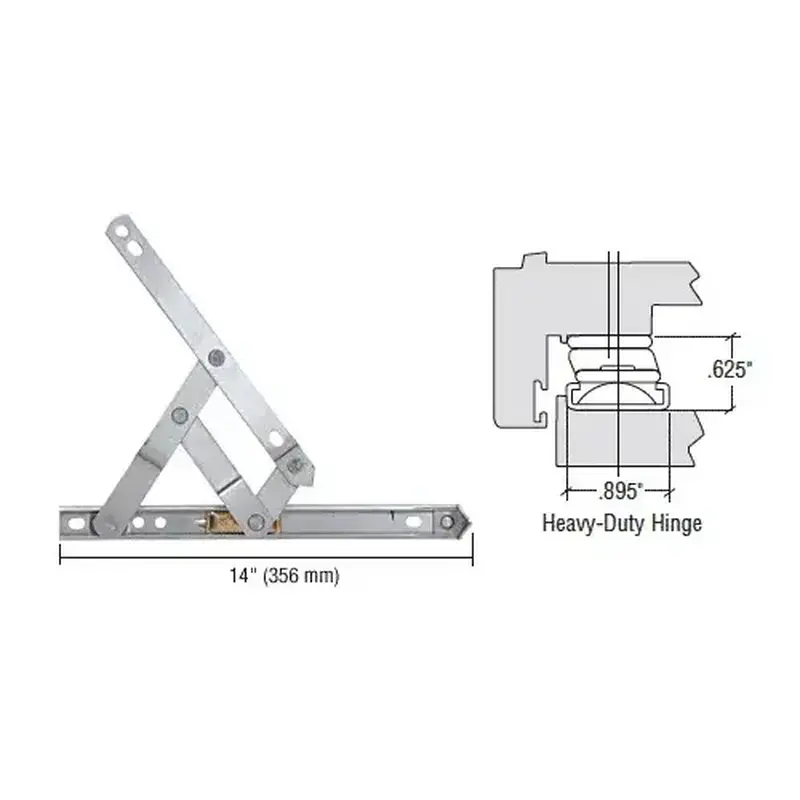 Truth EP28020 14" Heavy-Duty 4-Bar Stainless Steel Window Hinge