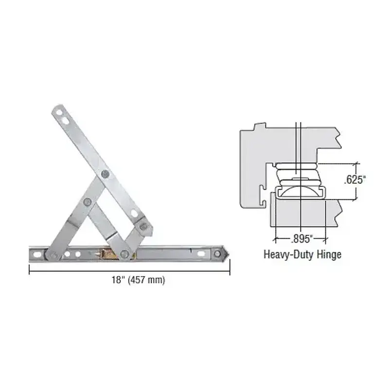 Truth EP28022 18" Heavy-Duty 4-Bar Stainless Steel Window Hinge