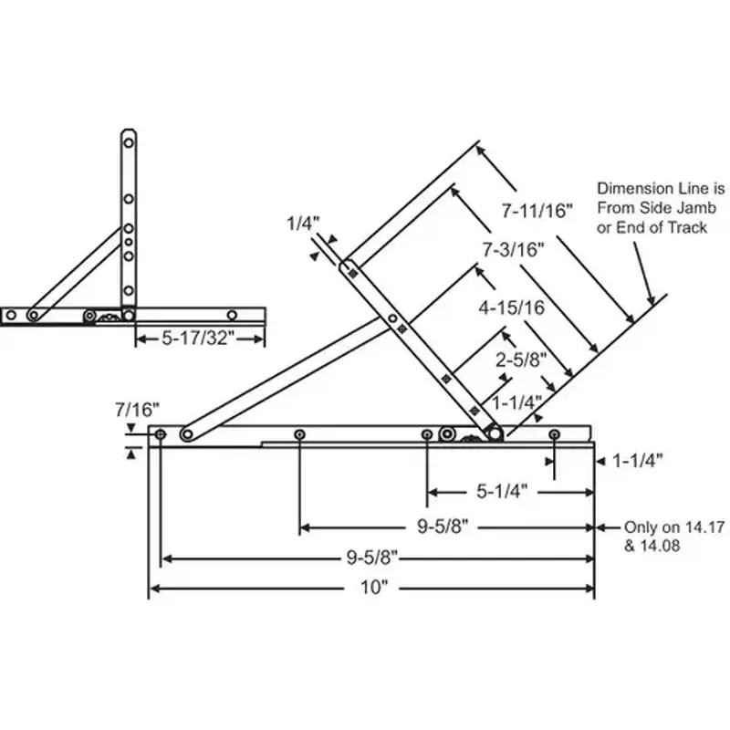 Brixwell 28-15-43 Concealed Hinge Assembly lower Left Upper Right With steel Arm And Rivet with Window Washability E-Gard