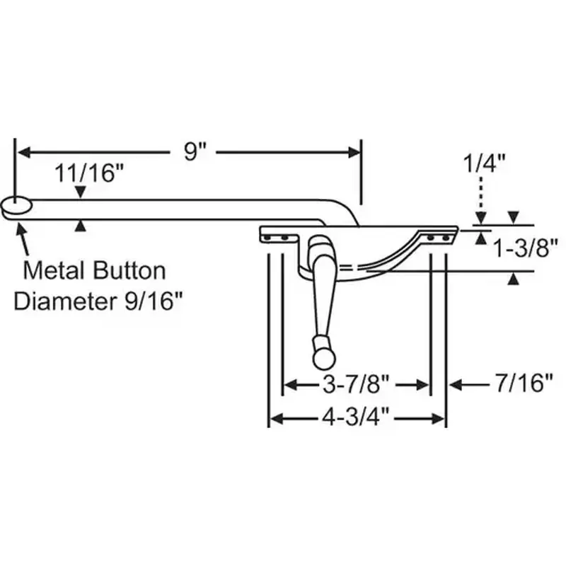 Brixwell 36-314 Casement Operator Assembly aluminum Handle Included cwo 10 R/sdC-100 9in Arm Length