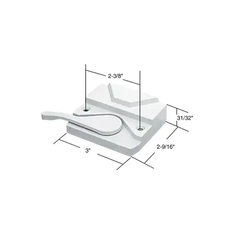 CRL EP23098 White Left Hand Window Sash Lock With 2-3/8" Screw Holes