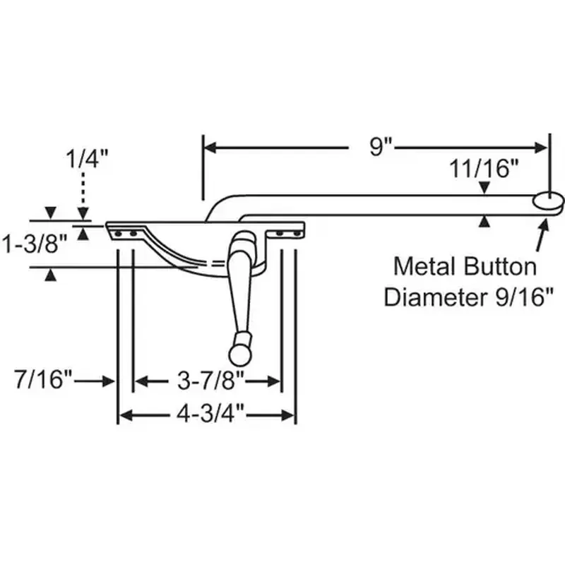 Brixwell 36-312 Casement Operator Assembly aluminum Handle Included cwo 10 L/sdC-100 9in Arm Length