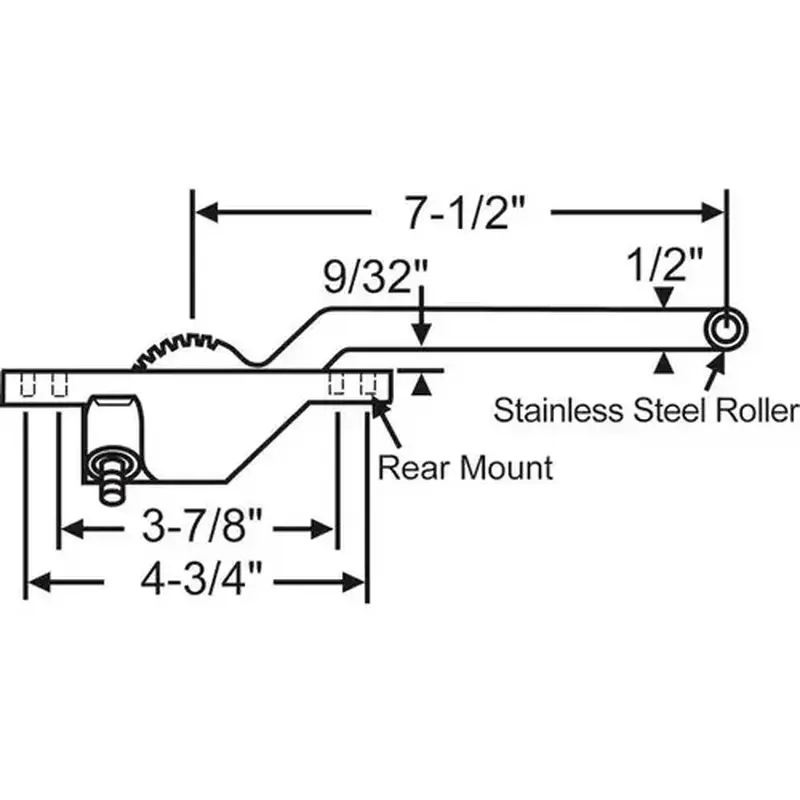 Brixwell 36-338-9 TRUTH LH CSMT OPER 7-1/2"ARM BEIGE (REAR MOUNT)
