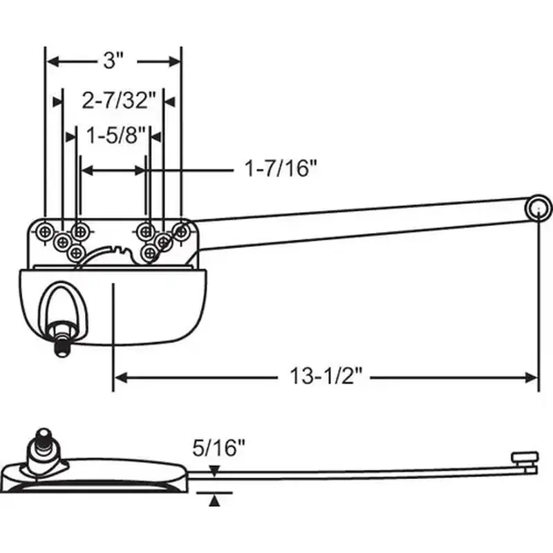 Brixwell 36-154-87e Single Arm Casement Operator gold Truth Right Hand handle Sold Seperately
