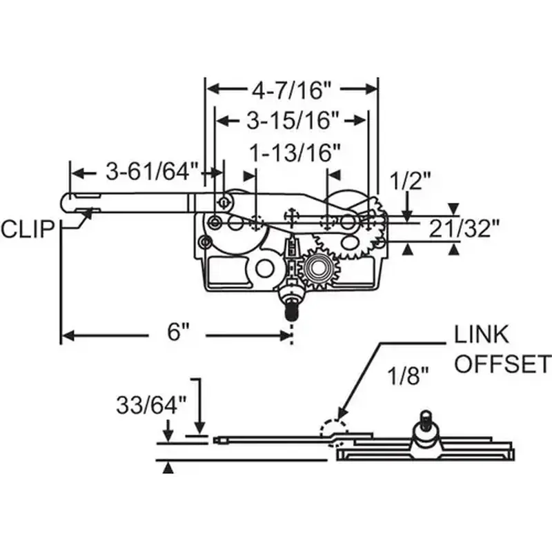 Brixwell 36-199 Dyad Arm Casement Operator truth Right Hand bent Arm