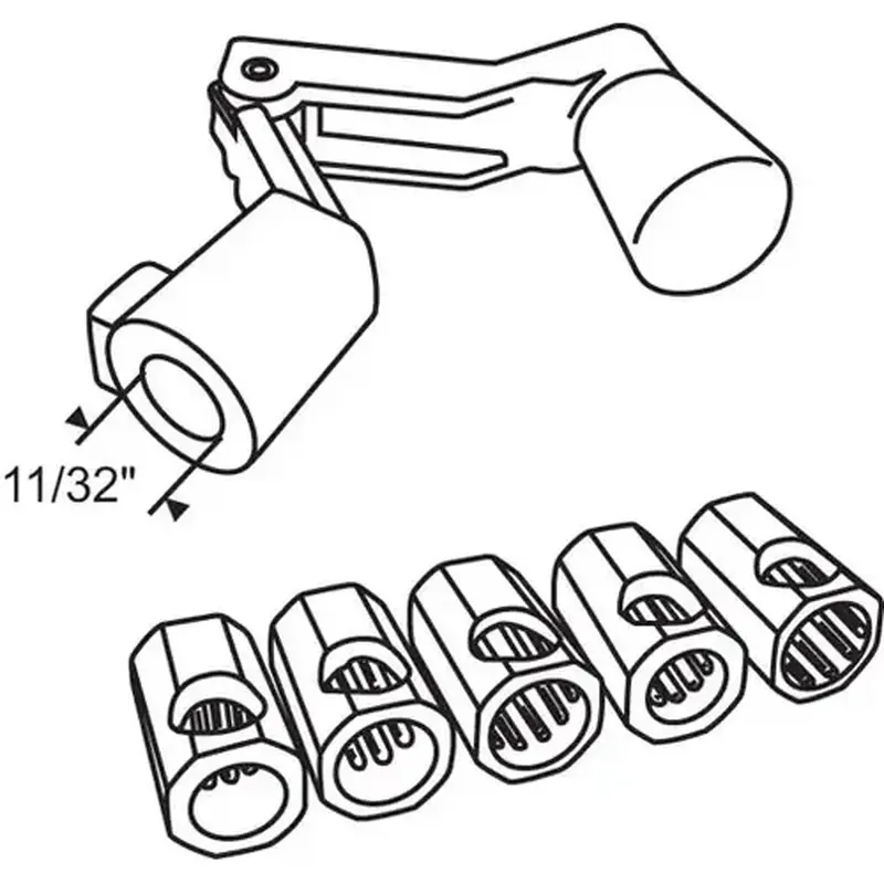 Brixwell 37-165U-3 Fit All Folding Handle Kit white 5 Adapters Included