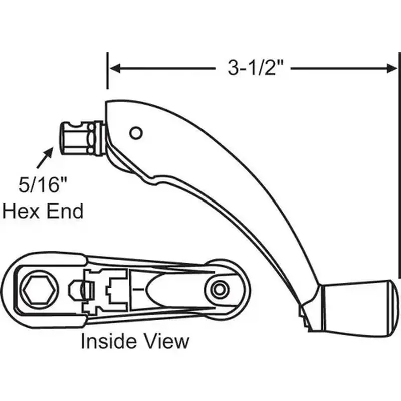 Brixwell 37-221lad Folding Crank Handle G2 Almond