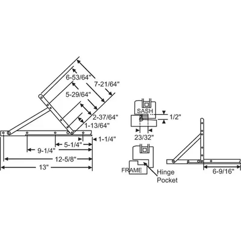 Brixwell 28-15-57 Hinge Assy LL NF EG SP 13in