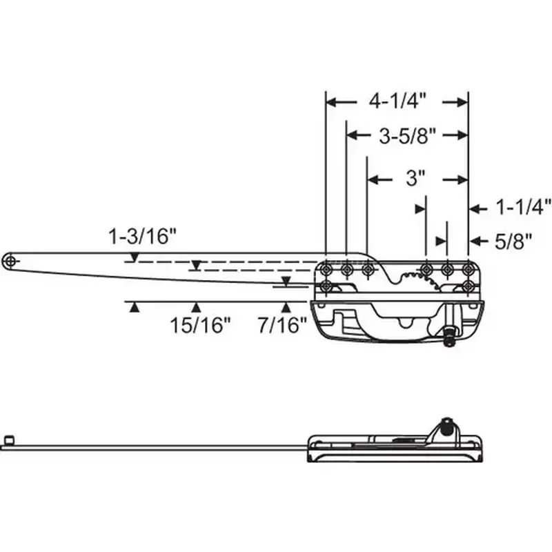 Brixwell 36-402en Sill Mount Casement Operator single Arm Truth Left Hand
