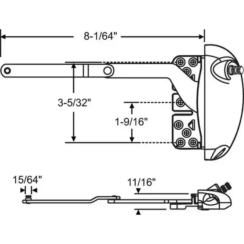 Brixwell 36-540rhw-xd RH X Drive Split Arm Operator White Inverted Notched for Wood Application