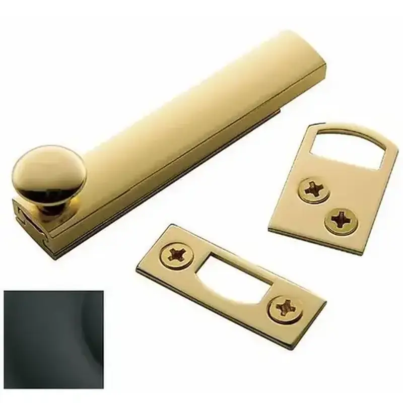 Baldwin 0321190 3" Surface Bolt Satin Black Finish