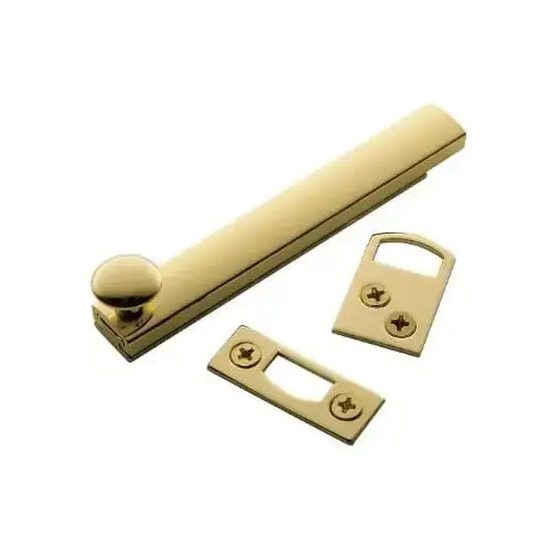 Baldwin 0322031 4" Surface Bolt Unlacquered Brass Finish