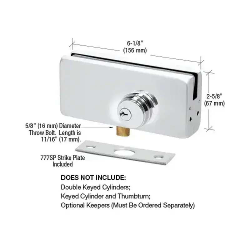 CRL AMR215PS Polished Stainless AMR215 Series Patch Lock