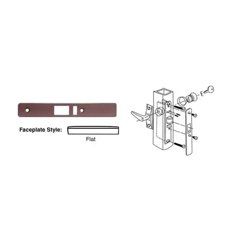 CRL DL2141DU Dark Bronze Flat Faceplate for DL2140 Deadlatch Locks