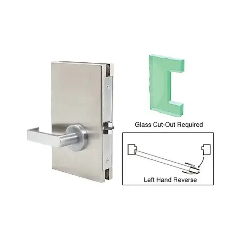 CRL DL611LPBS Brushed Stainless 6" x 10" LHR Center Lock with Deadlatch in Passage Lock Function