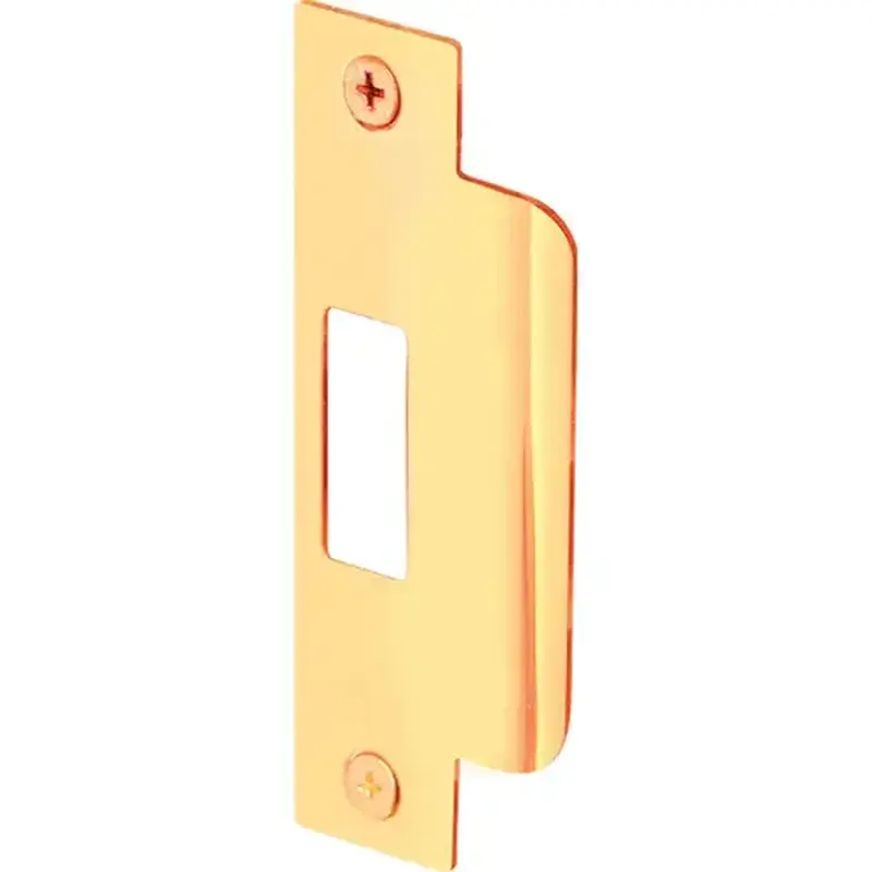 Defender Security U 9428 Door Strike Plate, 4-7/8 in L, 1-1/4 in W, Steel, Brass