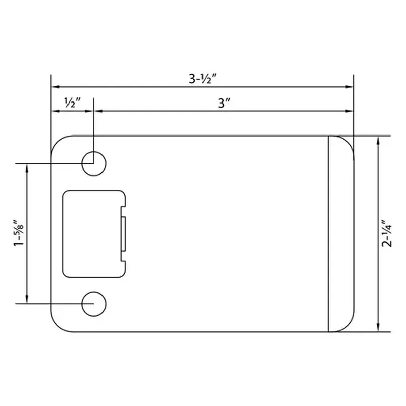 Stone Harbor Hardware 50103-15 2-1/4" x 3" (3-1/2" OAL) RC Extended Lip Strike - Satin Nickel