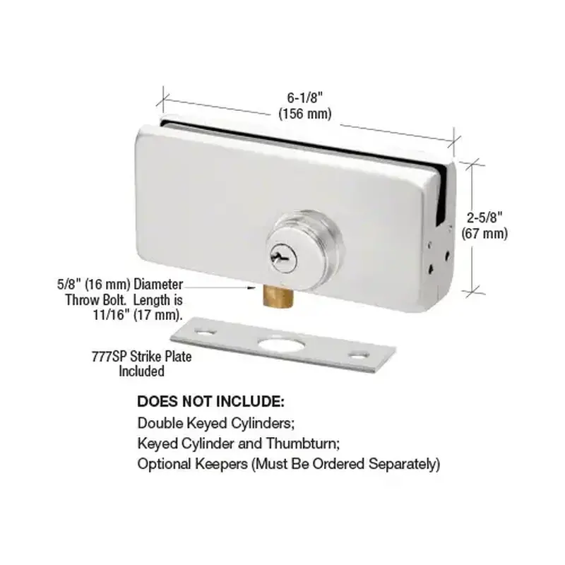 CRL AMR215A Satin Anodized AMR215 Series Patch Lock