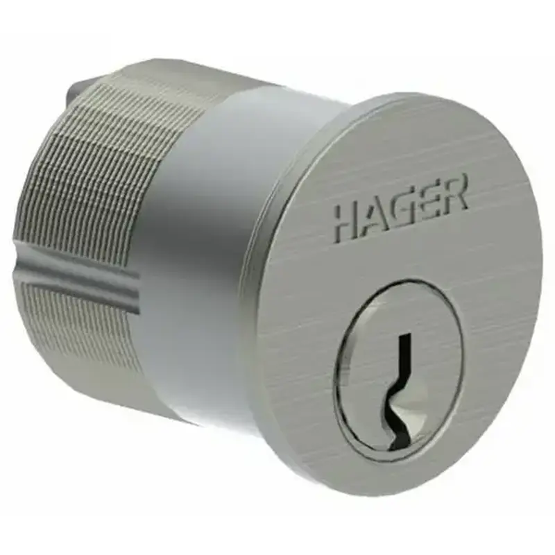 Hager 390226D118 1-1/8" Fixed Mortise Cylinder Satin Chrome Finish