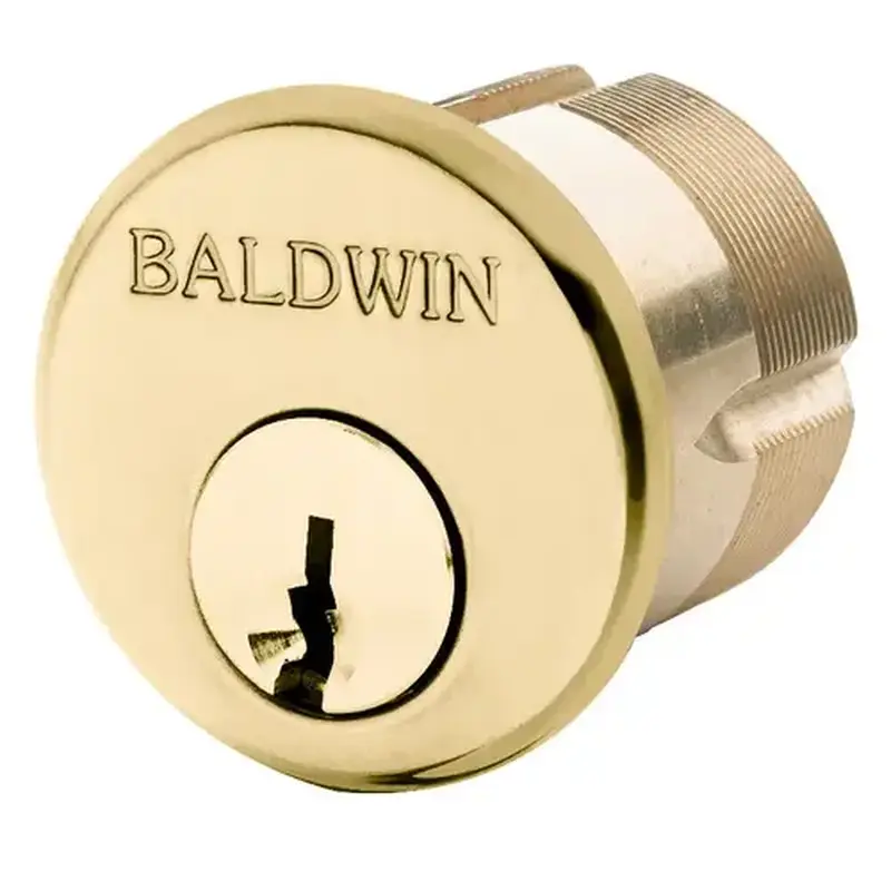 Baldwin 8328031 2" Mortise Cylinder Unlacquered Brass Finish