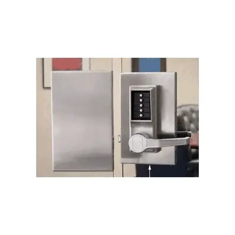 CRL DL610RCBS Brushed Stainless 6" x 10" RH Center Push Button Lock With Housing