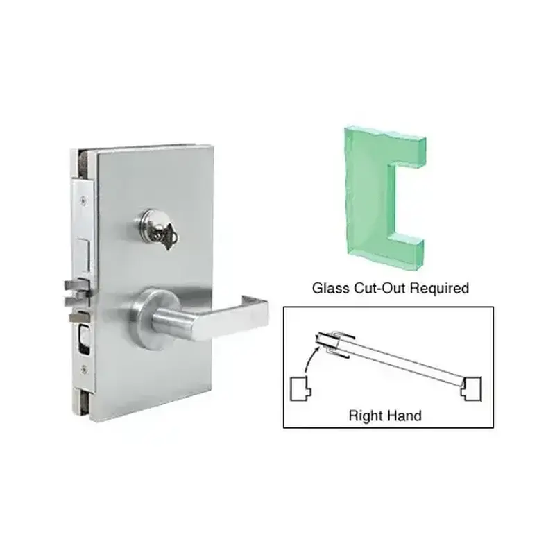 CRL DL610RESC Satin Anodized 6" x 10" RH Center Lock With Deadlatch in Entrance Lock Function