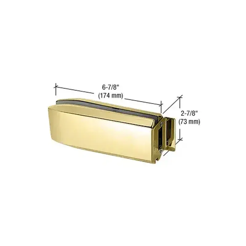 CRL PTH314BR Brass PTH Series Glass Mounted Long Patch Lock Keeper