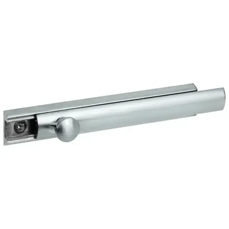 Defender Security U 10306 Slide Bolt, 4 in L Bolt, Brass, Satin Nickel