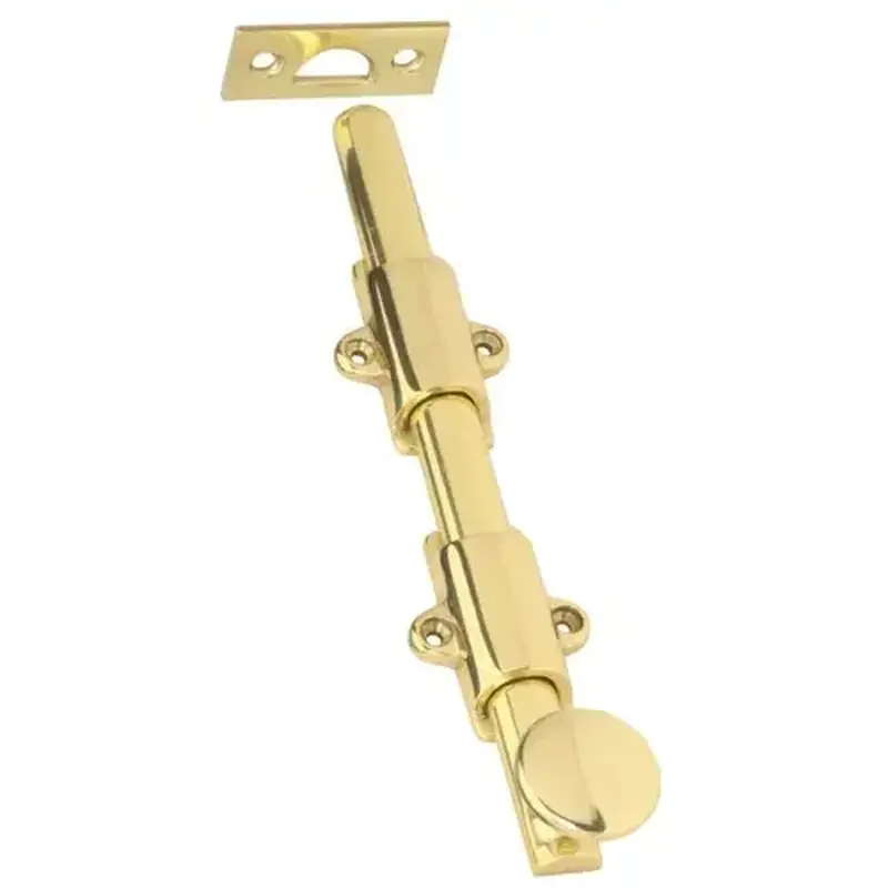 Ives Commercial 253B312 Solid Brass 12" Deluxe Surface Bolt with Multiple Strikes Bright Brass Finish