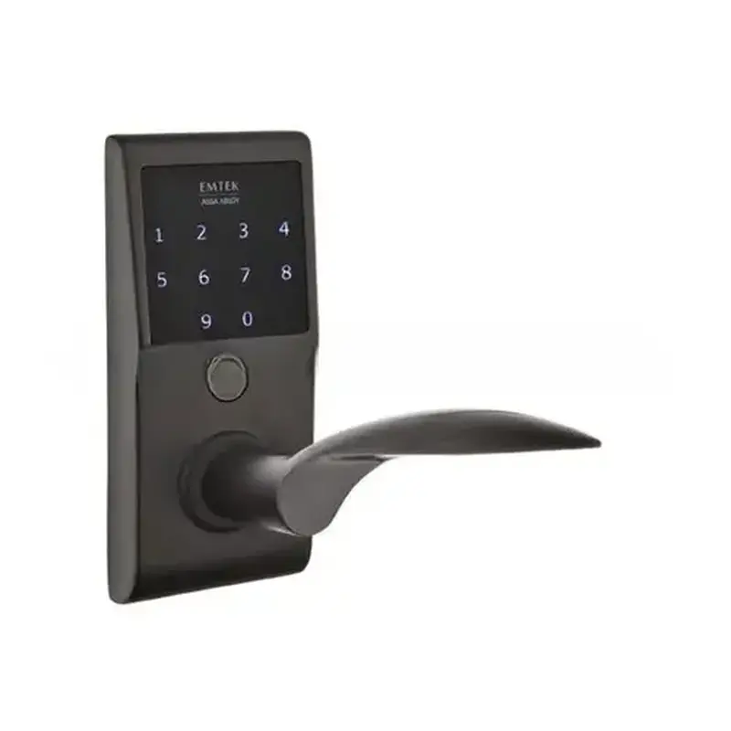 Emtek E4020MCUS19LH Mercury Left Hand Emtouch Leverset Electronic Touchscreen Lock Flat Black Finish