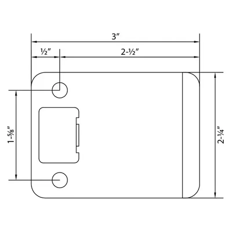 Stone Harbor Hardware 50125-19 2-1/4" x 2-1/2" (3" OAL) RC Extended Lip Strike - Matte Black