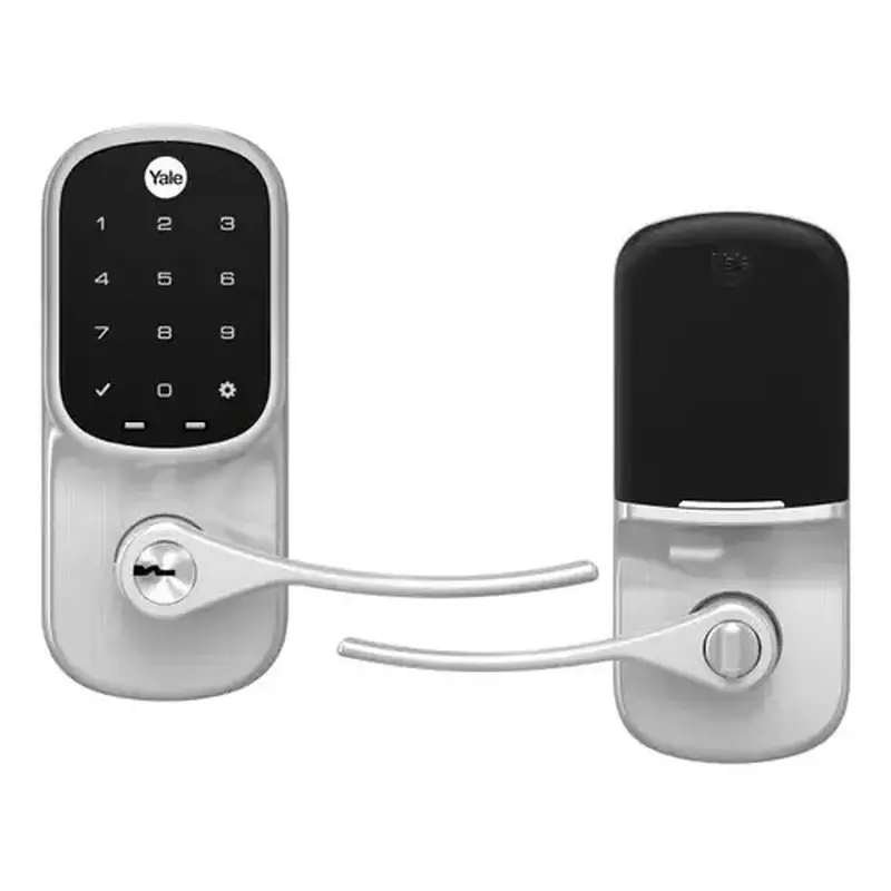 Yale Real Living YRL226NR619 Standalone Assure Lever Touchscreen Keyed Entry Lock Satin Nickel Finish