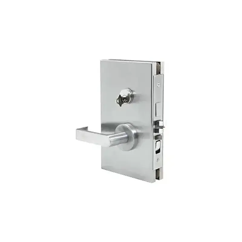 CRL DL611LESC Satin Anodized 6" x 10" LHR Center Lock With Deadlatch in Entrance Lock Function