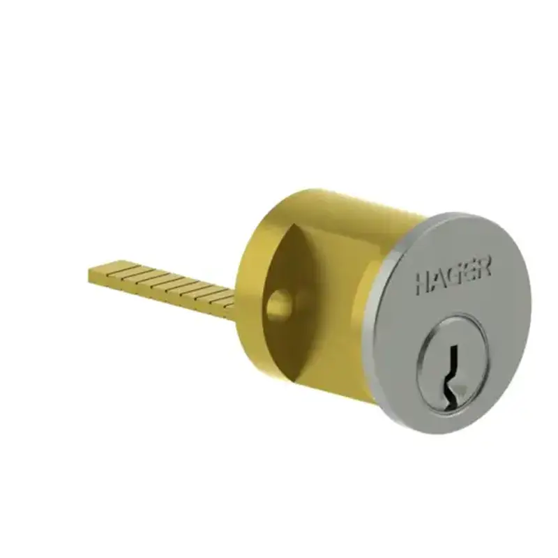 Hager 067659 3901 RIM CYLINDER US3 NC IC7 - Rim Cylinder Bright Brass
