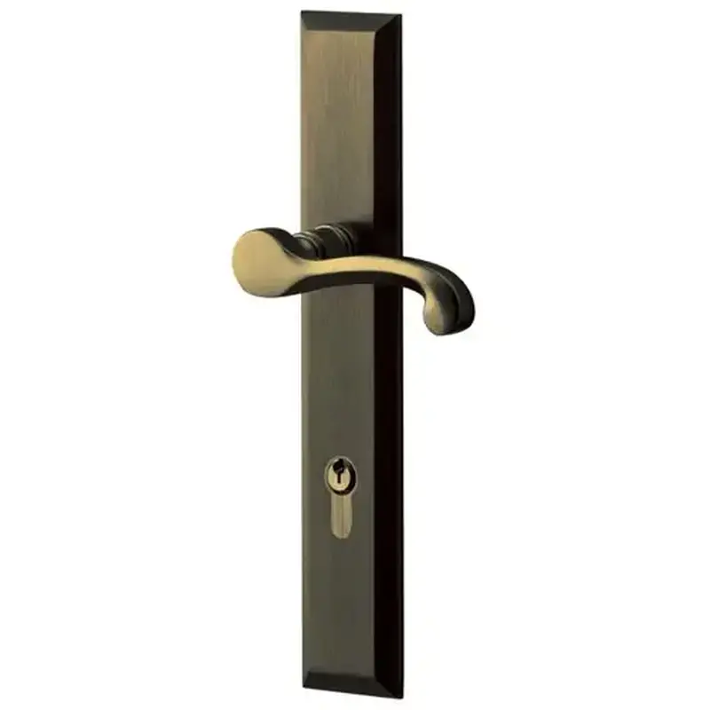 Baldwin MP004050ACT1X Concord Multi Point Trim Keyed Entry with Turn Knob Configuration 1 Minus Lever Antique Brass Finish