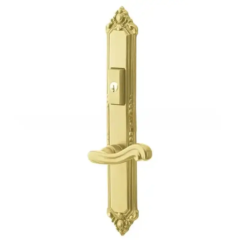 Baldwin MP003060ACT2 Kensington Multi Point Trim Keyed Entry with Turn Knob Configuration 2 Satin Brass with Brown Finish