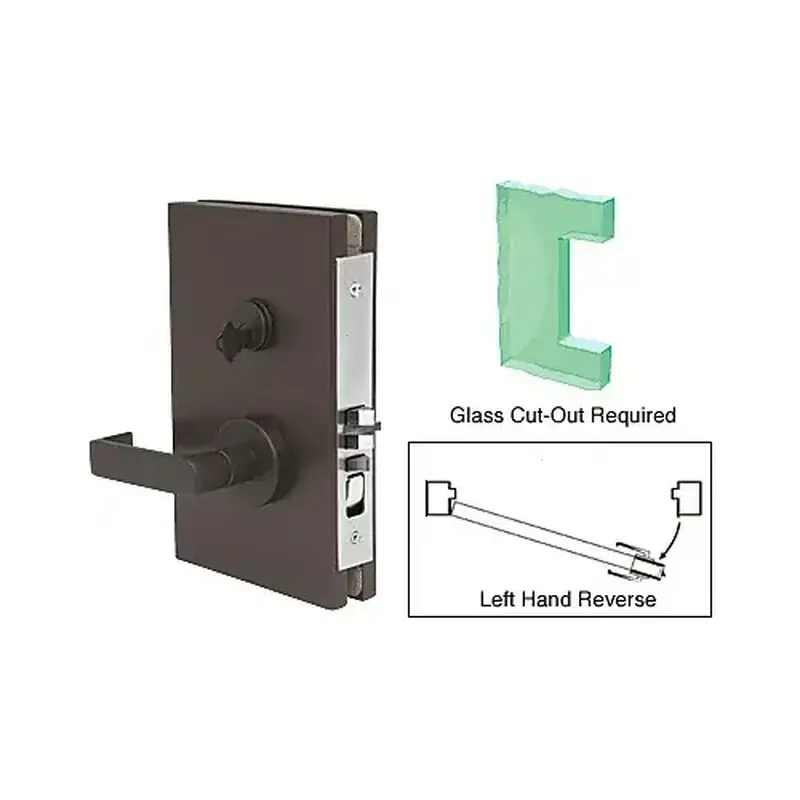CRL DL611L0DU Dark Bronze 6" x 10" LHR Center Lock With Deadlatch in Office Function