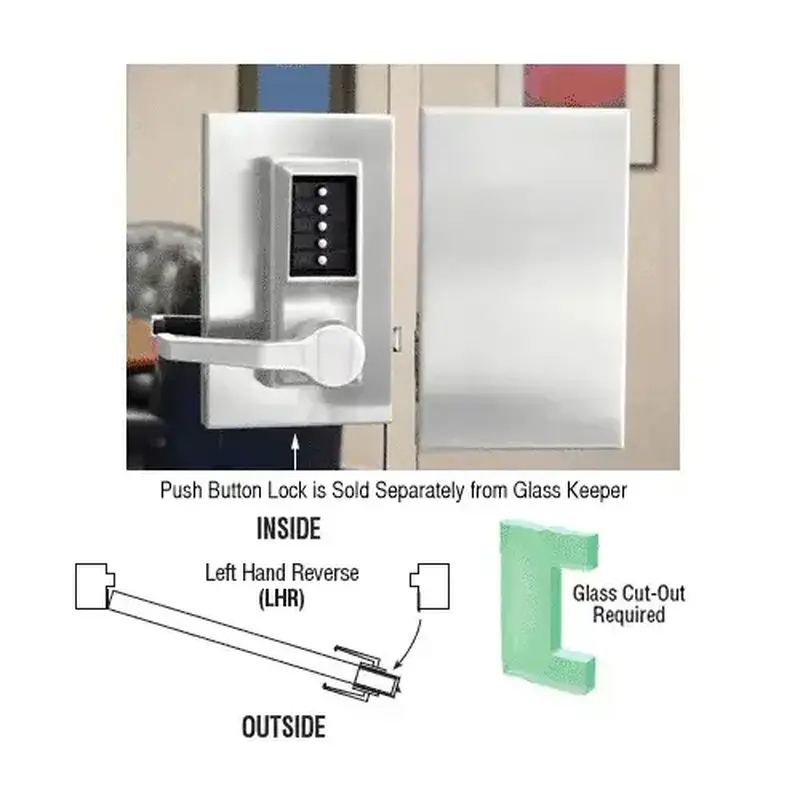 CRL DL611LCSC Satin Chrome 6" x 10" LHR Center Push Button Lock With Housing
