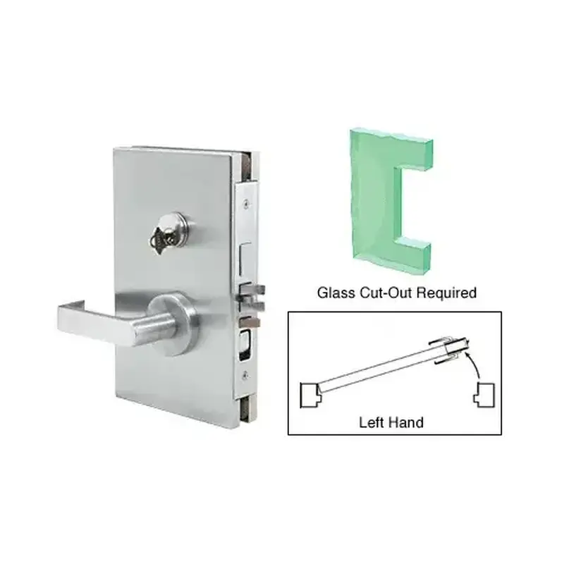 CRL DL610LESC Satin Anodized 6" x 10" LH Center Lock With Deadlatch in Entrance Lock Function