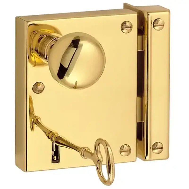Baldwin 5600003R Right Hand Small Vertical Passage Rim Lock Lifetime Brass Finish