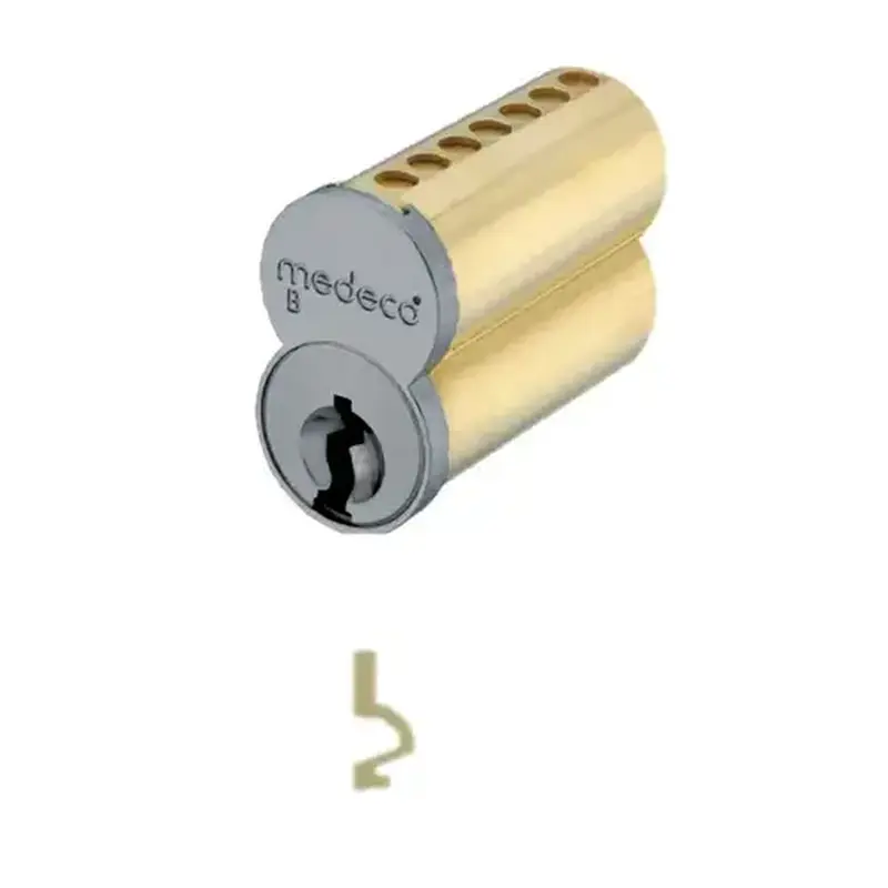 Medeco Security Locks 336B01W26AWBS 6 Pin Uncombinated Small Format Interchangeable Core with WB Keyway and Clip Retainer Satin Chrome Finish