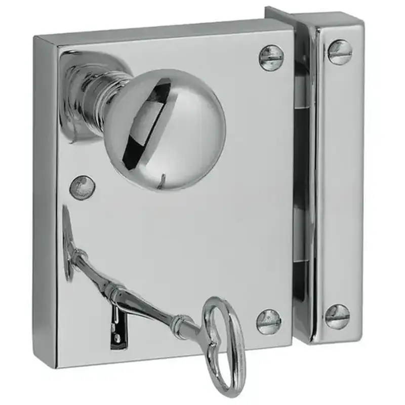 Baldwin 5604260L Left Hand Small Vertical Entry Rim Lock Bright Chrome Finish