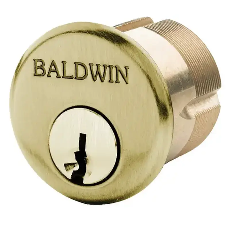 Baldwin 8330060 2-1/2" Mortise Cylinder Satin Brass with Brown Finish