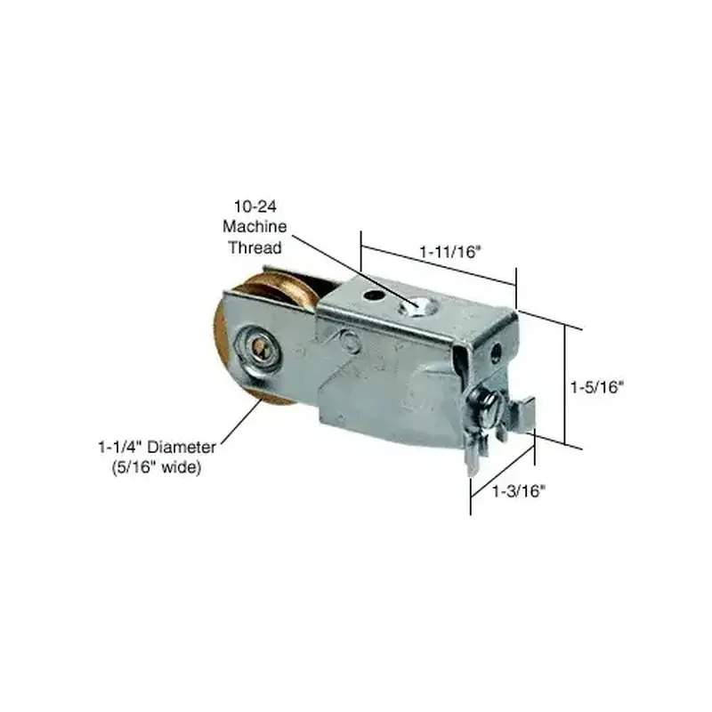 CRL D1560 1-1/4" Steel Sliding Glass Door Roller with 1-3/16" Wide Housing for Smith & Kelly Doors