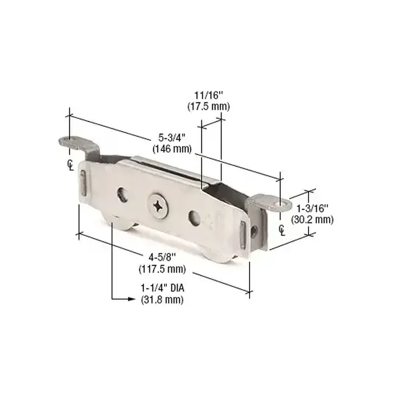 CRL SS7300 1-1/4" Stainless Steel Ball Bearing Sliding Glass Door Roller with 11/16" Wide Housing